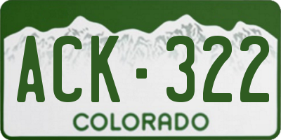 CO license plate ACK322