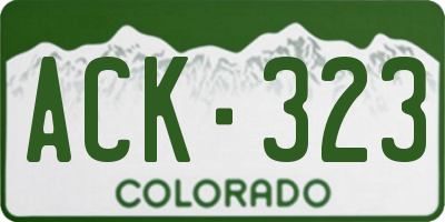 CO license plate ACK323