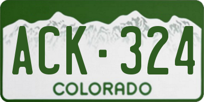 CO license plate ACK324