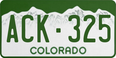 CO license plate ACK325