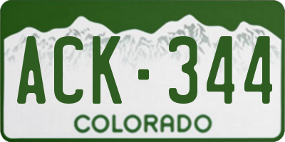 CO license plate ACK344