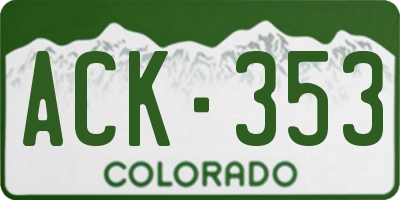 CO license plate ACK353