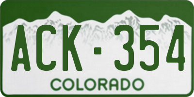 CO license plate ACK354