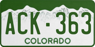 CO license plate ACK363