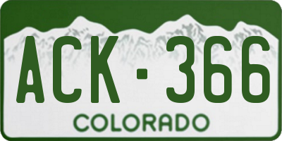 CO license plate ACK366