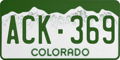 CO license plate ACK369