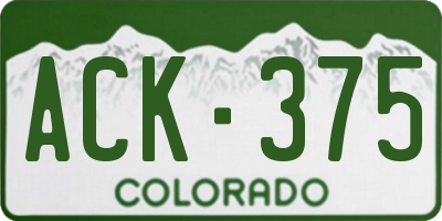 CO license plate ACK375