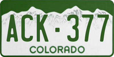 CO license plate ACK377