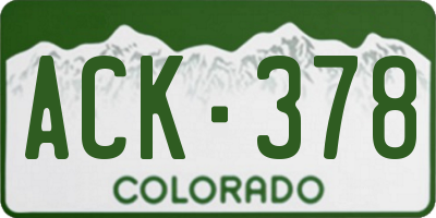 CO license plate ACK378