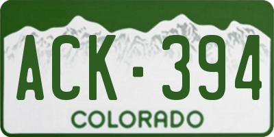 CO license plate ACK394