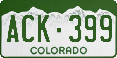 CO license plate ACK399
