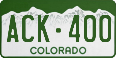 CO license plate ACK400