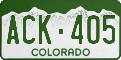CO license plate ACK405