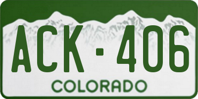 CO license plate ACK406
