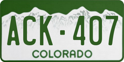 CO license plate ACK407