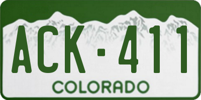 CO license plate ACK411