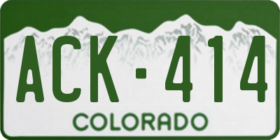 CO license plate ACK414