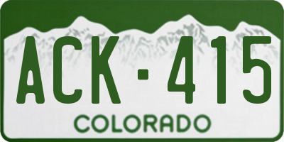 CO license plate ACK415