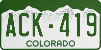CO license plate ACK419