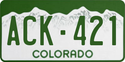 CO license plate ACK421