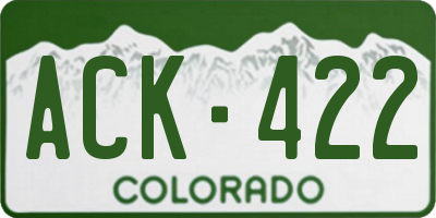 CO license plate ACK422