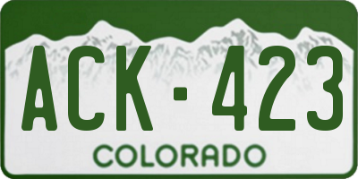 CO license plate ACK423