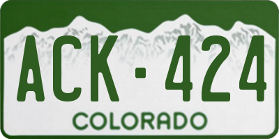 CO license plate ACK424