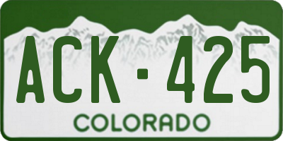 CO license plate ACK425