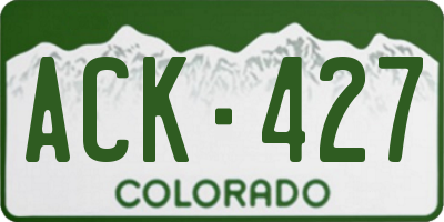 CO license plate ACK427