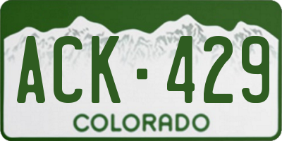 CO license plate ACK429