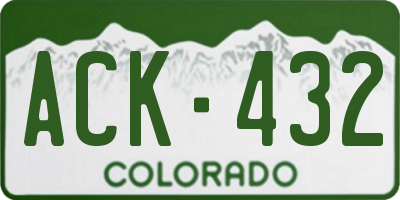 CO license plate ACK432