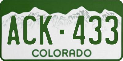 CO license plate ACK433