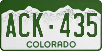 CO license plate ACK435