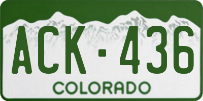 CO license plate ACK436