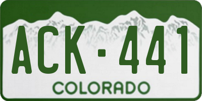 CO license plate ACK441