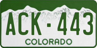 CO license plate ACK443