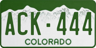 CO license plate ACK444