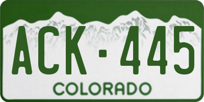 CO license plate ACK445