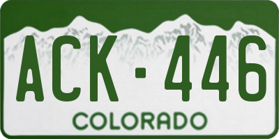 CO license plate ACK446