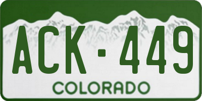 CO license plate ACK449