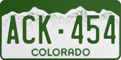 CO license plate ACK454