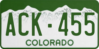 CO license plate ACK455