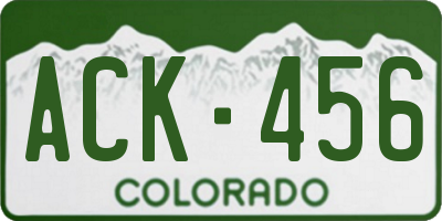 CO license plate ACK456