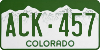 CO license plate ACK457