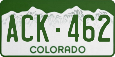 CO license plate ACK462