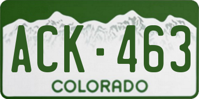 CO license plate ACK463