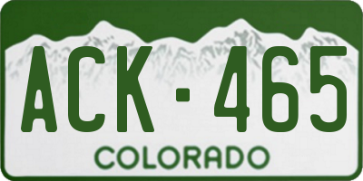 CO license plate ACK465