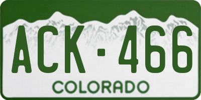 CO license plate ACK466