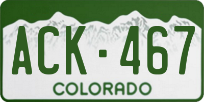 CO license plate ACK467