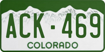 CO license plate ACK469